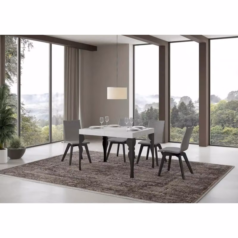 Tavolo allungabile Paxon Itamoby Bianco Frassino con telaio Antracite L/P/H: 120 x 80 x 77 cm (estendibile fino a 204 cm) – 2