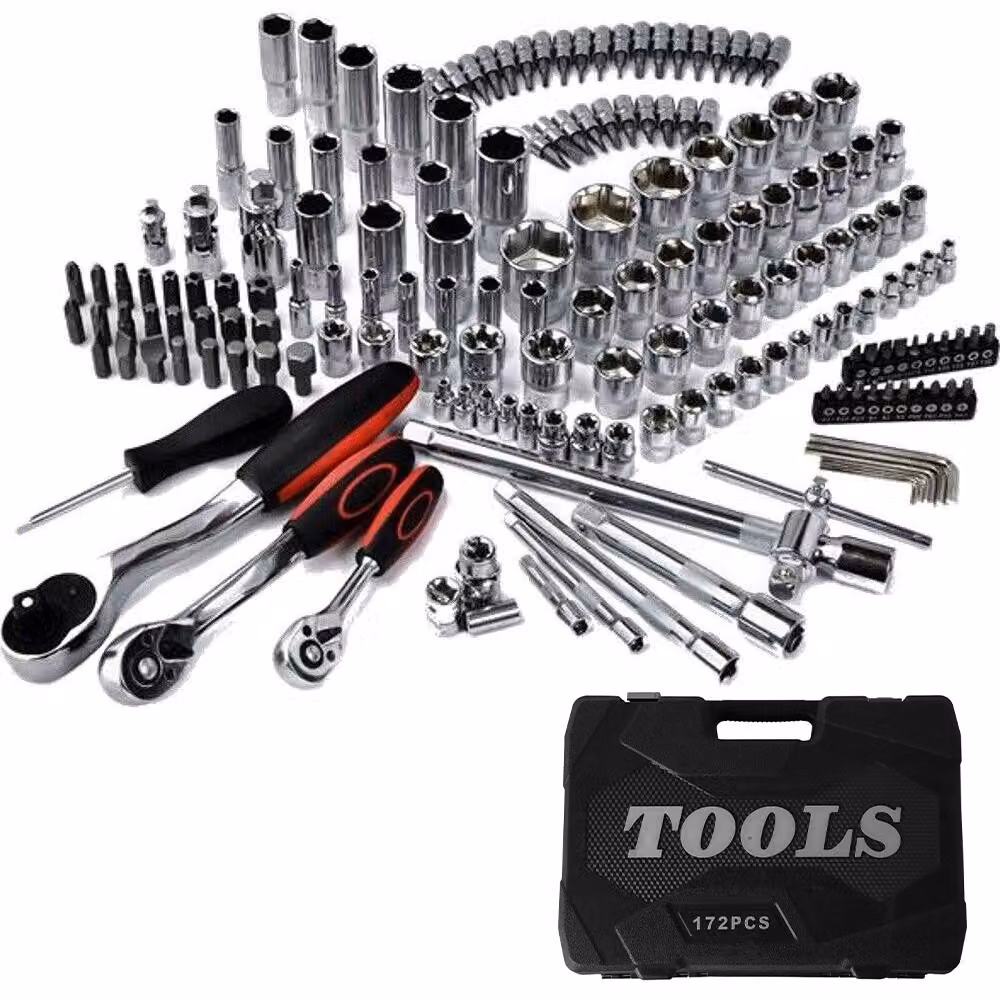 Set di chiavi a bussola da 227 pezzi - Set di utensili - Acciaio al carbonio - Custodia in plastica nera