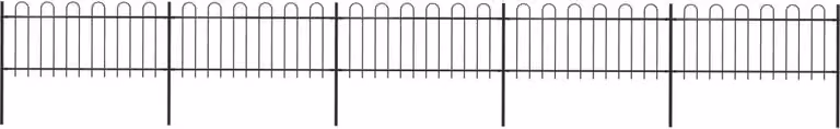Maison Exclusive - Recinzione da Giardino con Parte Superiore ad Anello in Acciaio 892,5x80 cm Nero