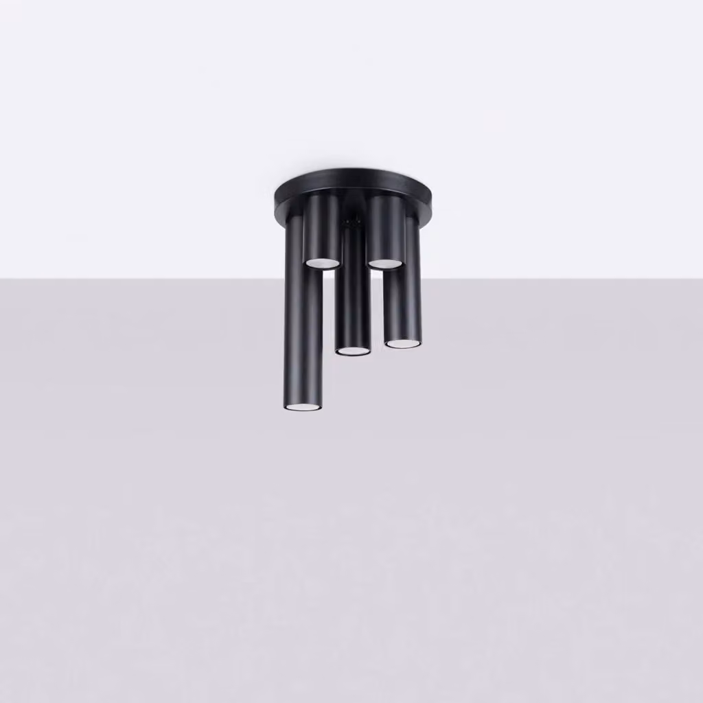 Lampada moderna LAGOS Sollux Lighting in metallo nero con 5 luci GU10 LED, L/P/H: 25 x 25 x 33 cm – 2