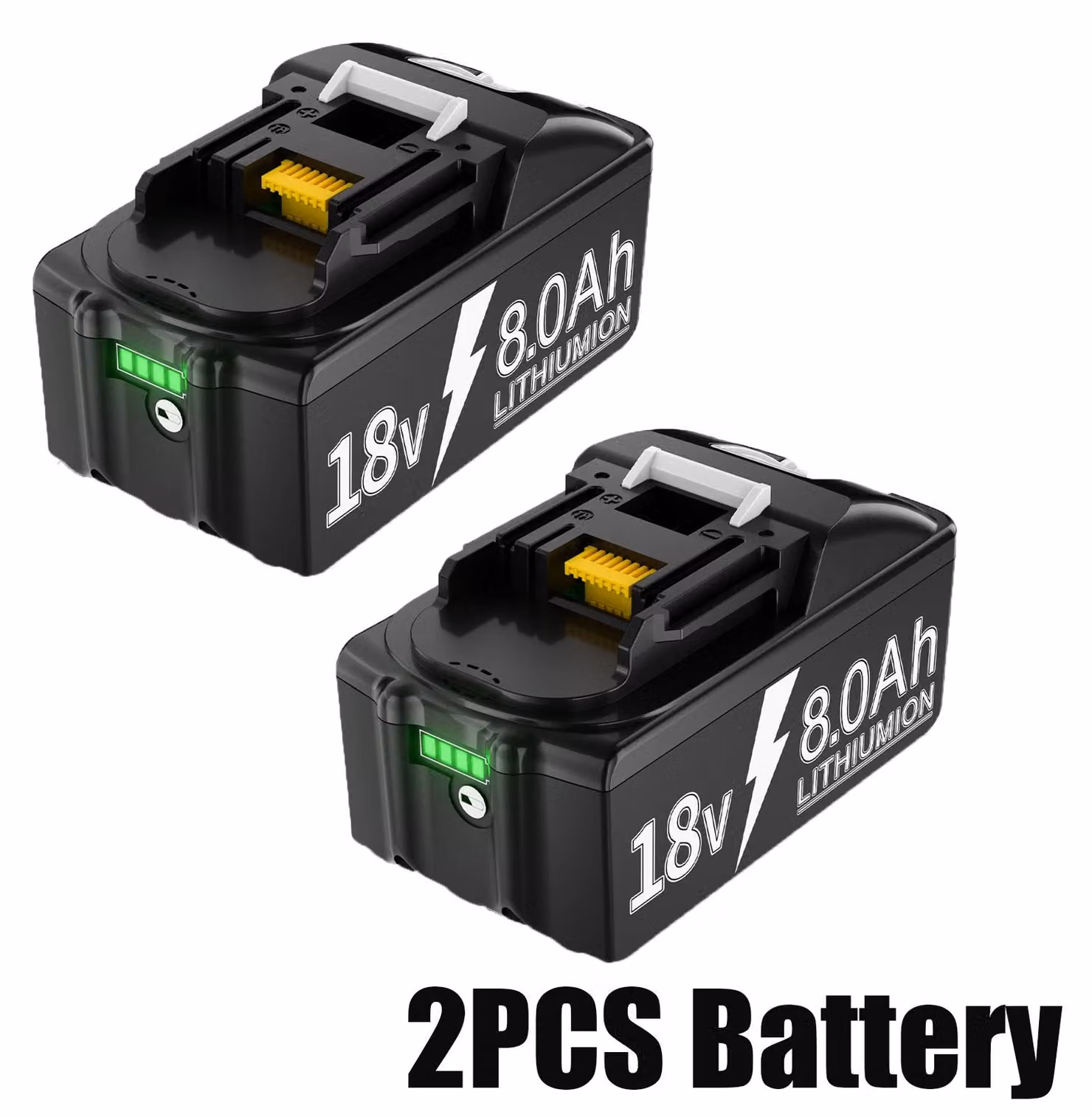 Batteria di ricambio - Batteria agli ioni di litio BL1830 - 18 V - 800 mAh - Confezione da 2 - Per utensili elettrici - Ricaricabile