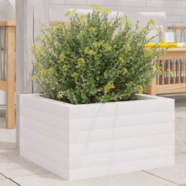 Fioriera da giardino vidaXL in legno di pino bianco L 40 cm x P 40 cm x H 23 cm