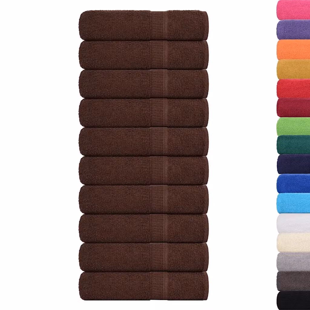 Set di 10 asciugamani da bagno FROGN in cotone spugna marroni, L: 100 cm, P: 150 cm, grammatura 360 g/m2 – 2