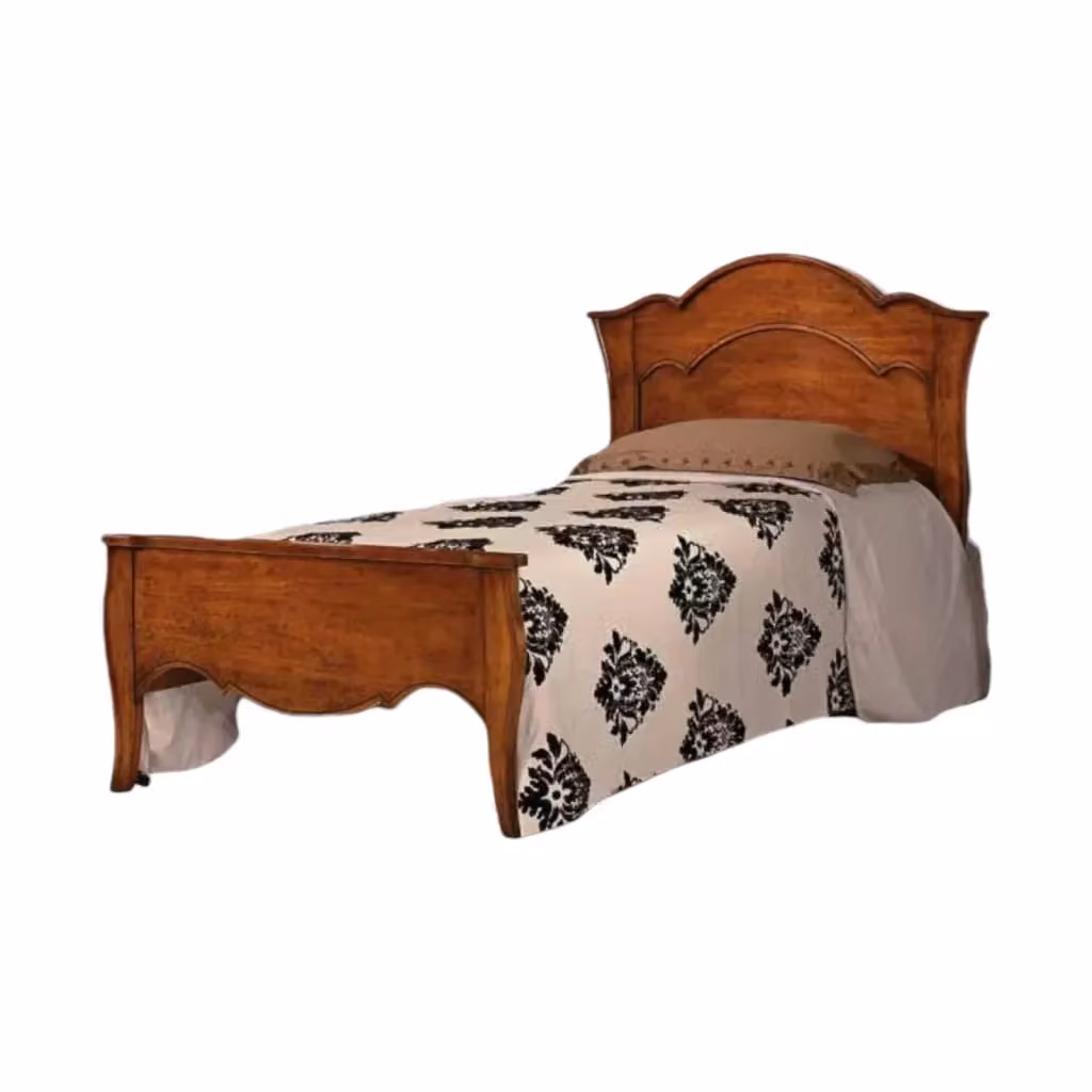 Letto singolo in legno di pioppo Mobili 2G colore noce L/P/H: 122 x 211 x 113 cm – 2