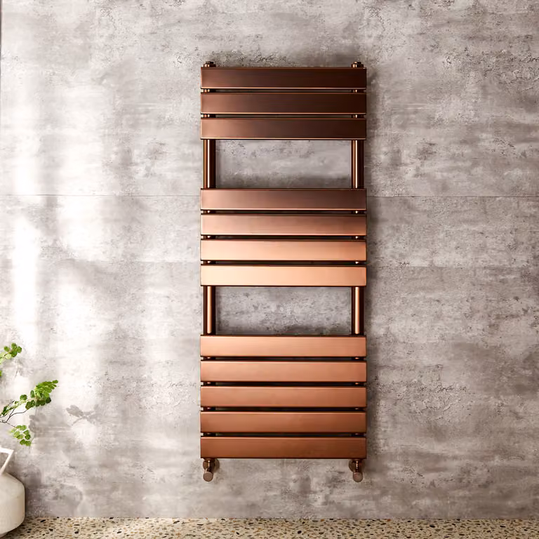Scaldasalviette di Design - 1200mm x 500mm - Rame Satinato - Lustro