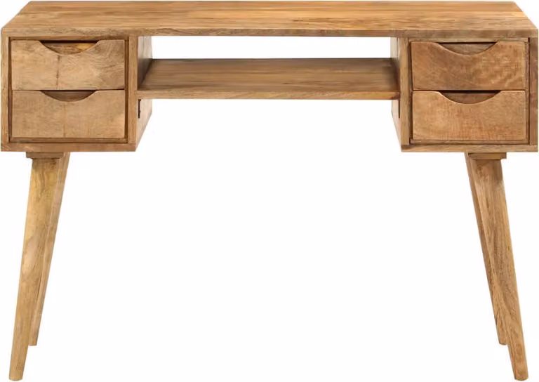 vidaXL Scrivania con cassetti 110x47x76 cm in legno massiccio di mango