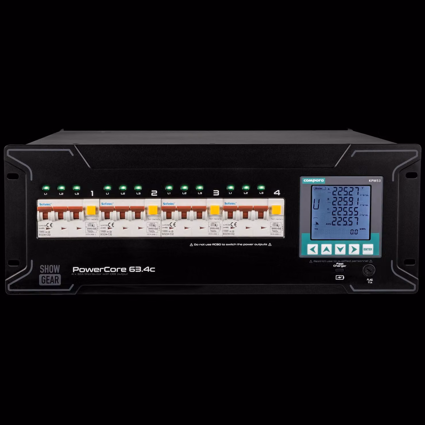 SHOWGEAR PowerCore 63.4c 4x CEE 32A 4x CEE 32A