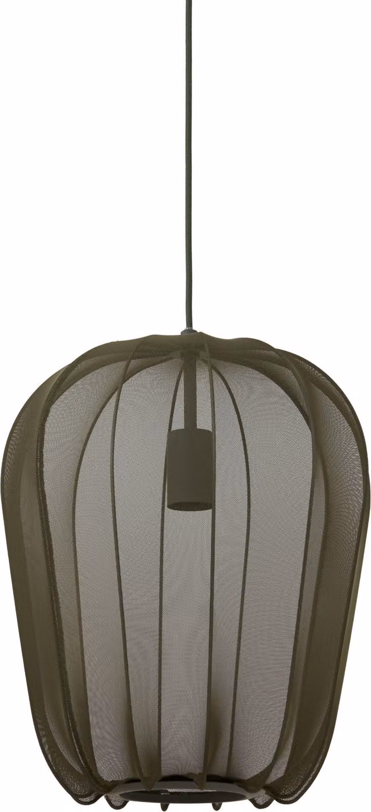 Lampada a sospensione - verde - PLUMERIA - tessile - Ø 34cm - E27 - 2963681 - Light & Living