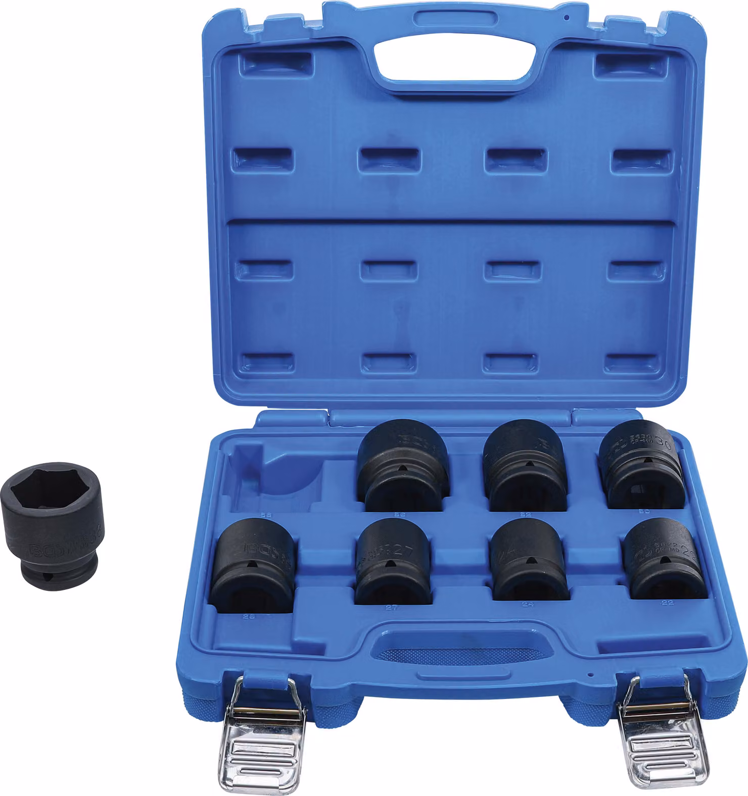 BGS Kraft Set di chiavi a bussola a trazione quadrata 20 mm (3/4") SW 22 - 38 mm 8 pezzi - 5240