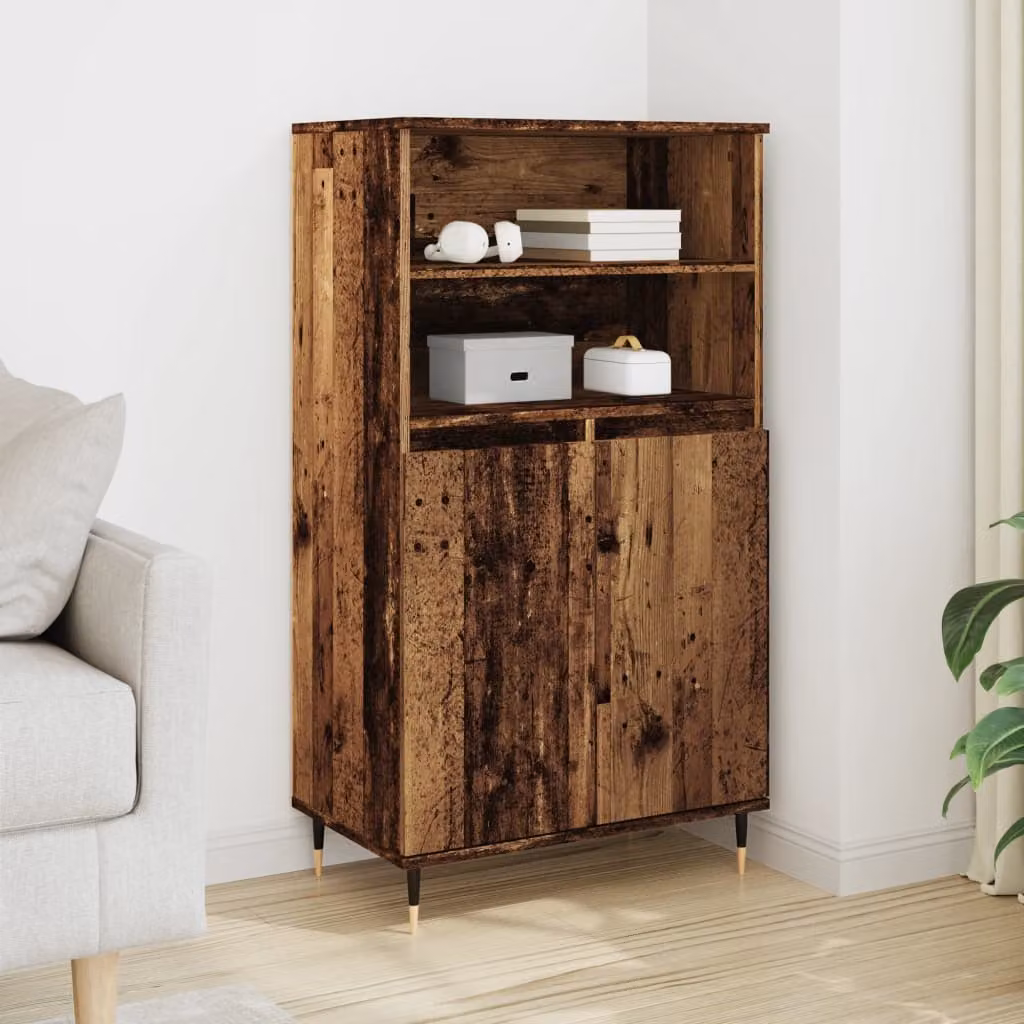 Credenza vidaXL in legno multistrato color marrone con finitura opaca, L/P/H: 60 x 36 x 110 cm