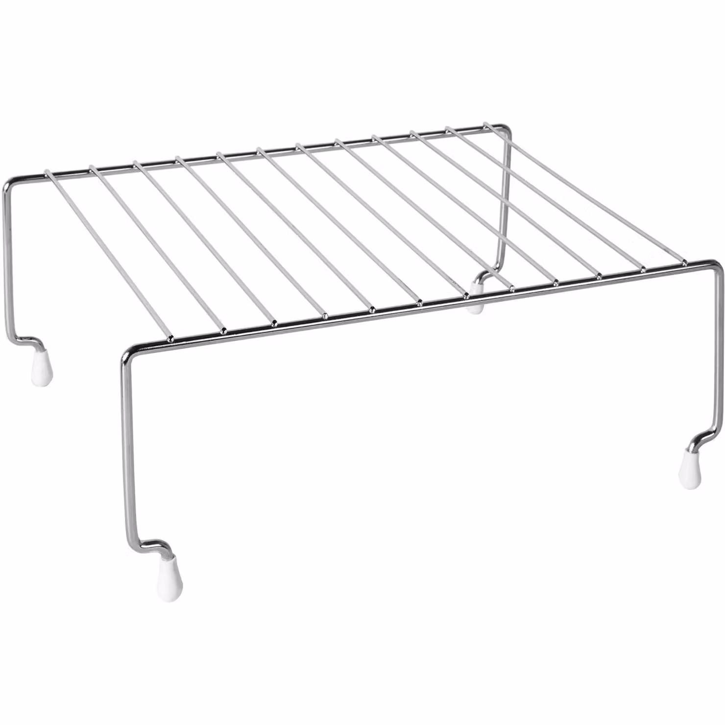 Mensola stand in metallo cromato GUSTO CASA, colore argento, H 11 cm x L 31 cm x P 25 cm