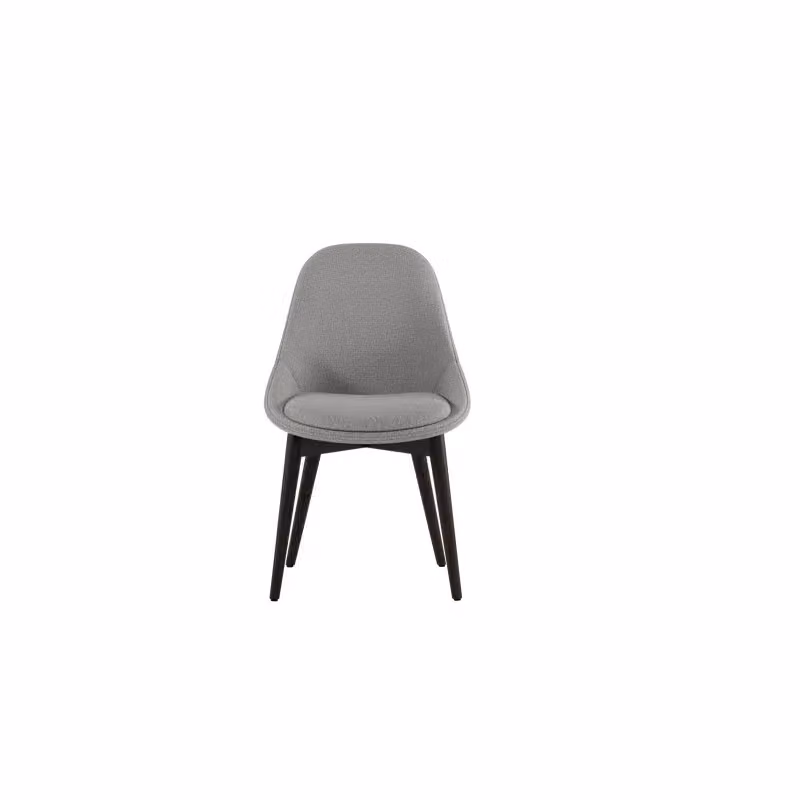 Set di 4 sedie Astrid in tessuto grigio con struttura in legno noce e metallo, L: 58 cm, P: 49 cm, H: 85 cm – 2