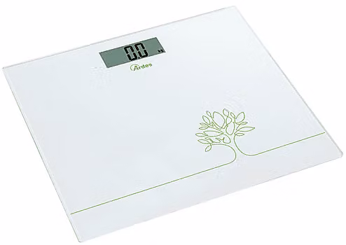 Bilancia elettronica digitale Ardes Libra Slim in vetro bianco con display digitale