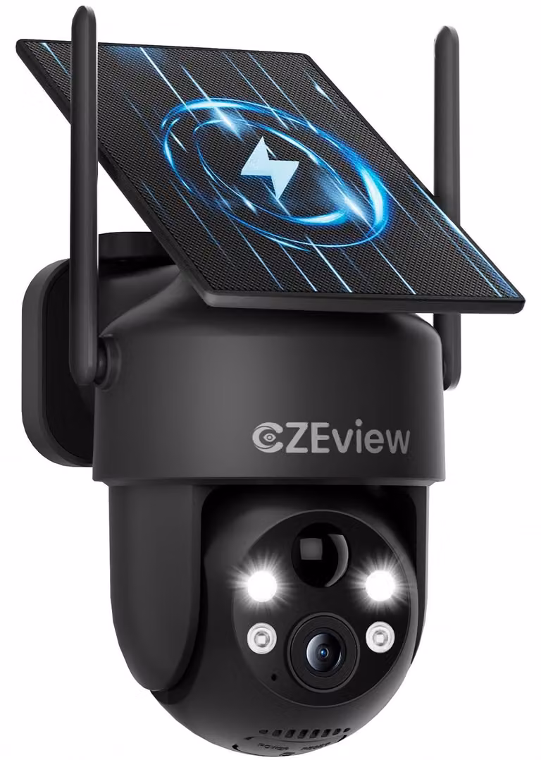 Telecamera di sicurezza esterna 2K, alimentata a batteria, con energia solare, 100% wireless