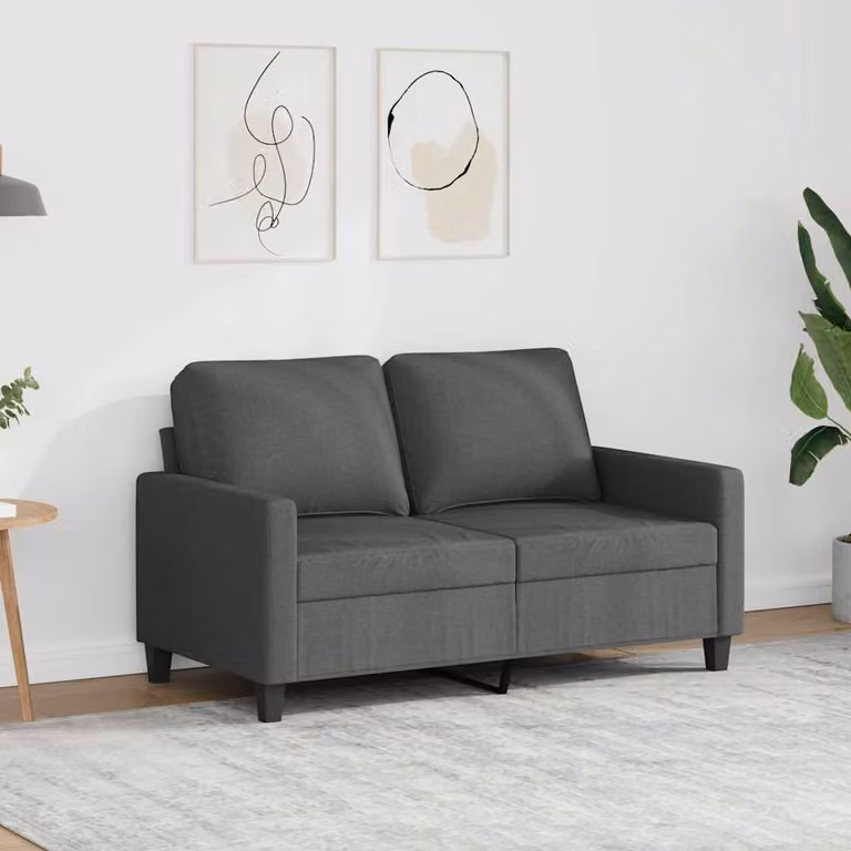 vidaXL Divano Moderno a 2 Posti in Tessuto Grigio con Struttura in Metallo