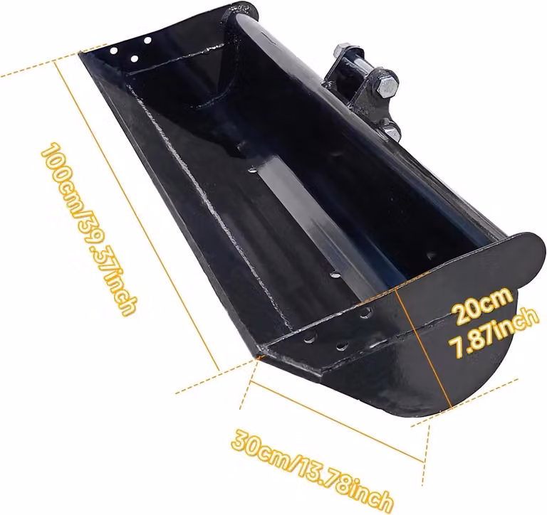 Pala livellatrice per miniescavatori - FLBUCKET5810 - Senza denti - 1000 mm - Adatta per miniescavatori da 0,8 a 1,5 tonnellate