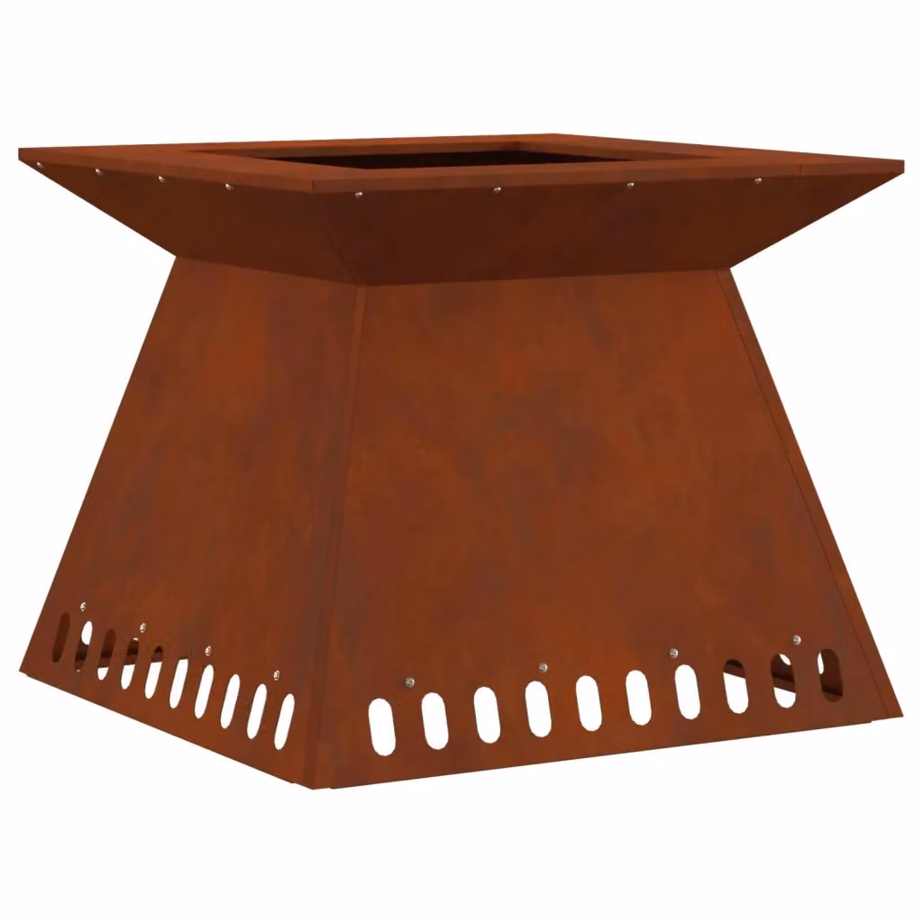 Braciere Videx in Acciaio Corten Colore Marrone L: 60 cm, P: 60 cm, H: 50 cm – 2