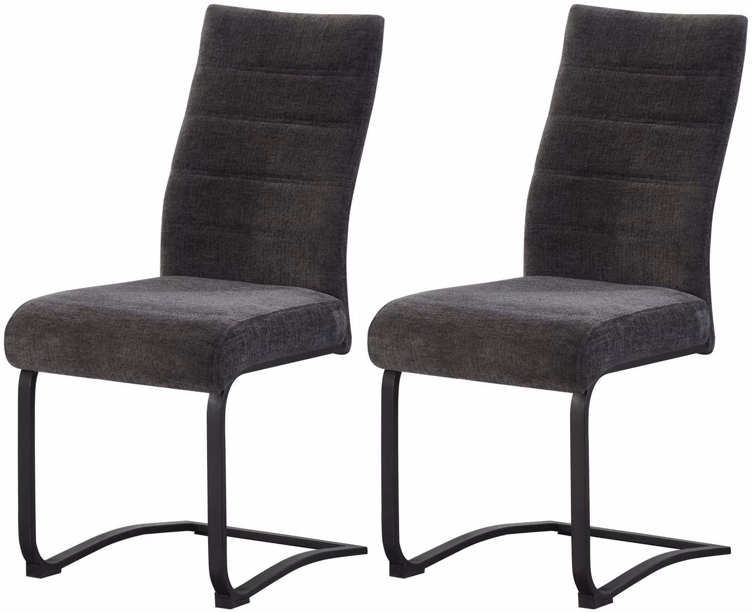 xonox.home Set di 2 sedie Swing Leni in tessuto testurizzato antracite (L/H/D): 43 x 98 x 59 cm