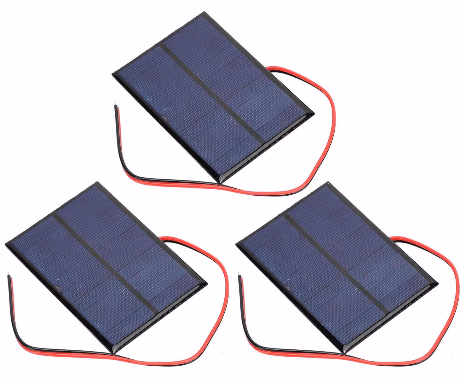Mini pannelli solari, confezione da 3, a base di polisilicio, 5 V, 1 W