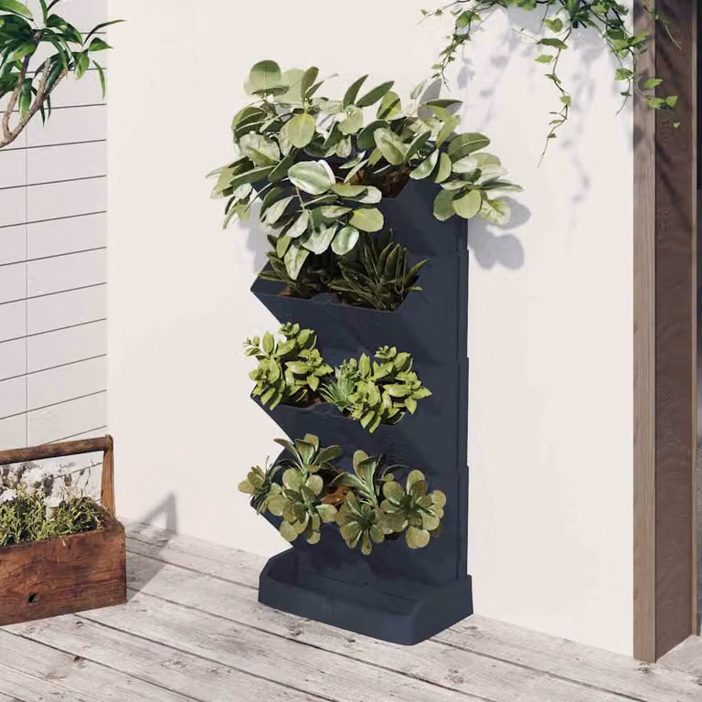 Set per giardino verticale vidaXL da 4 pezzi in polipropilene colore antracite