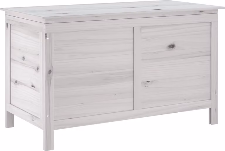 Contenitore Giardino Bianco 99x49,5x58,5cm Legno Massello Abete