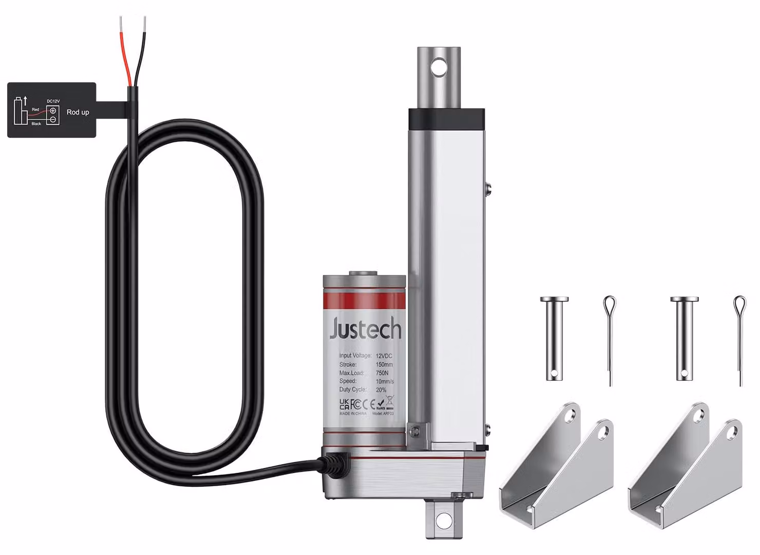 Attuatore lineare, apriscatole elettrico, 12V DC, 750 N, 150 mm