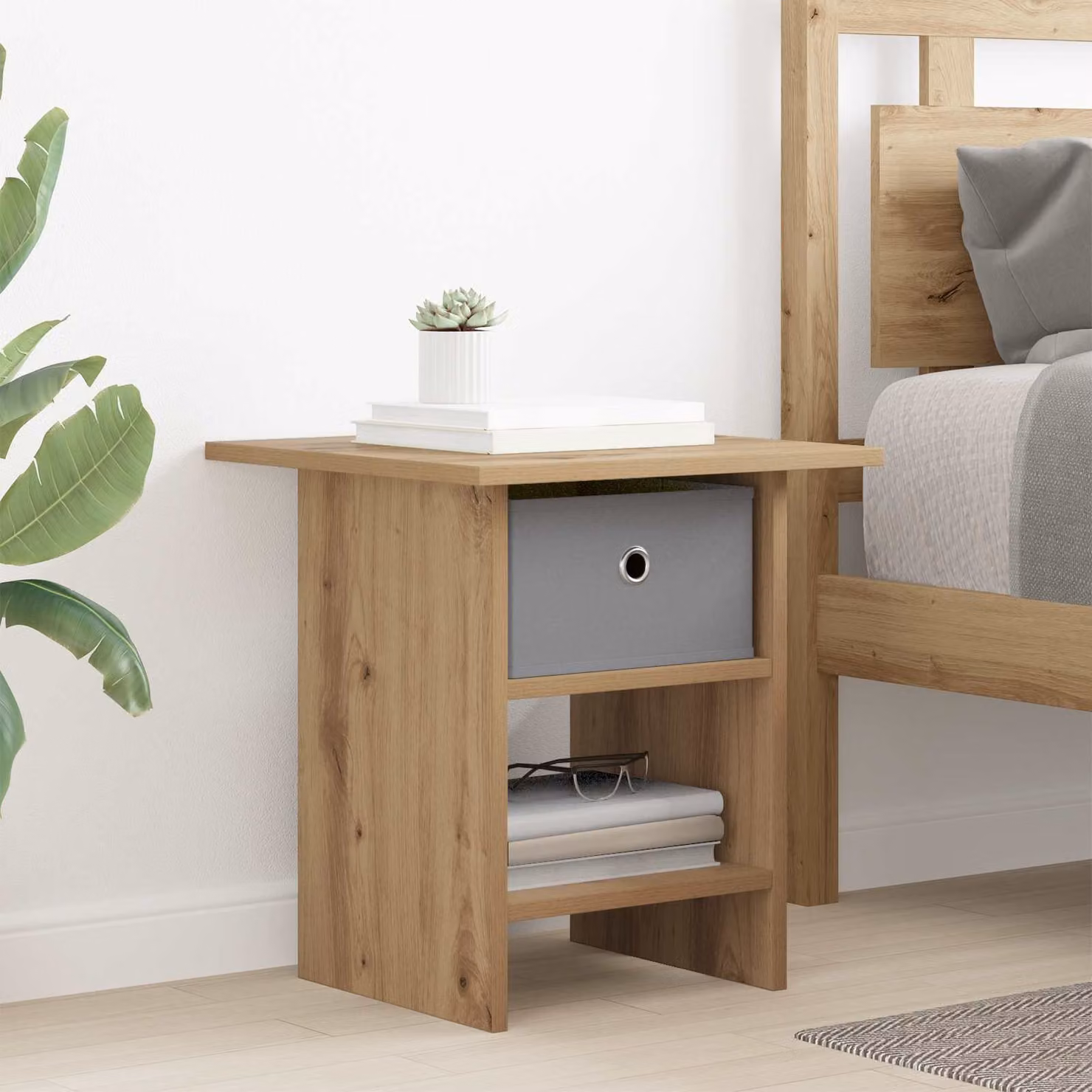 Comodino moderno vidaXL in legno color marrone L: 41 cm, P: 40 cm, H: 45 cm
