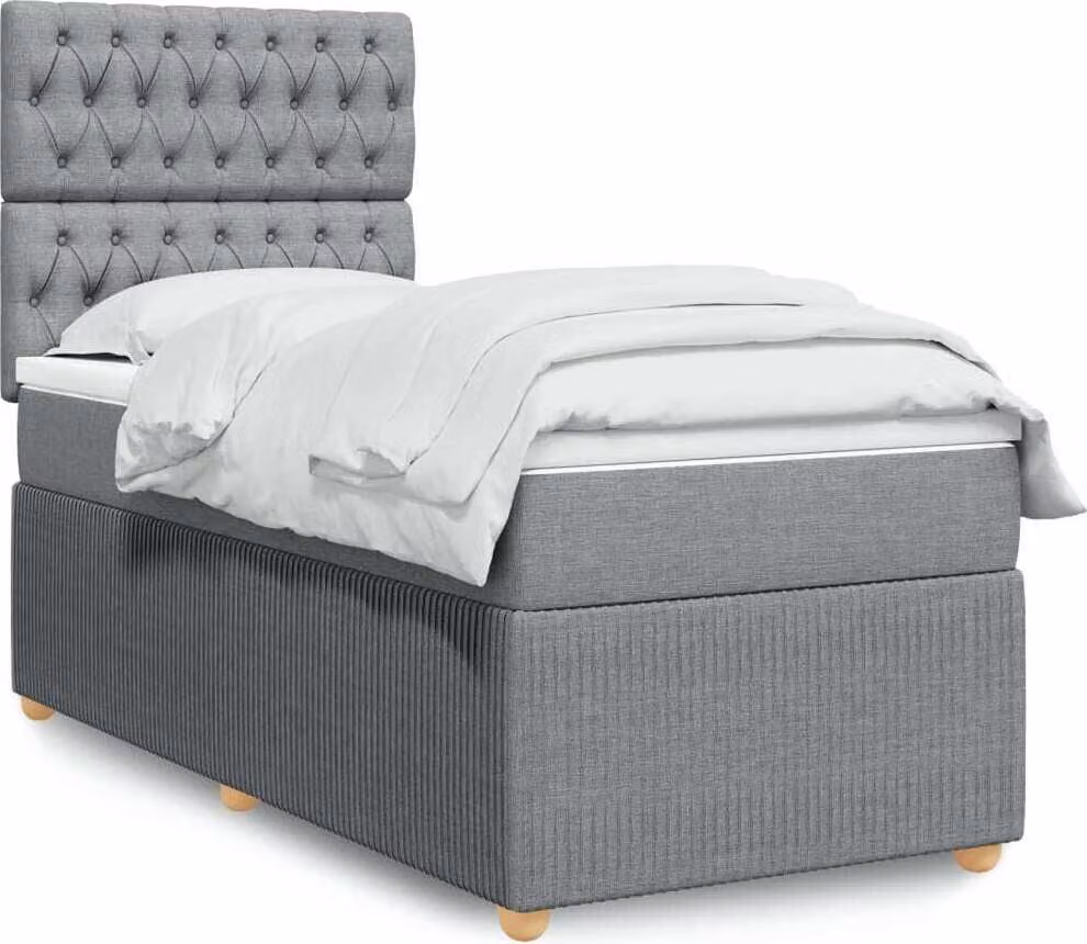 Maison Exclusive - Giroletto a Molle con Materasso Grigio Chiaro100x200 cm Tessuto