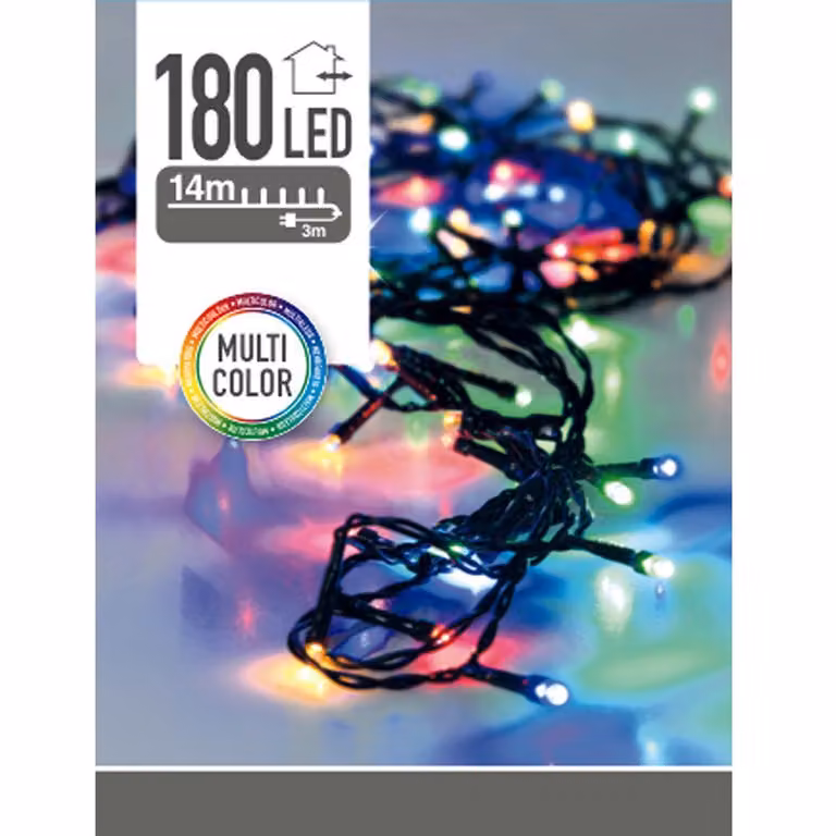Lanterna per albero di Natale 180 LED, da esterno, 14 m, multicolore