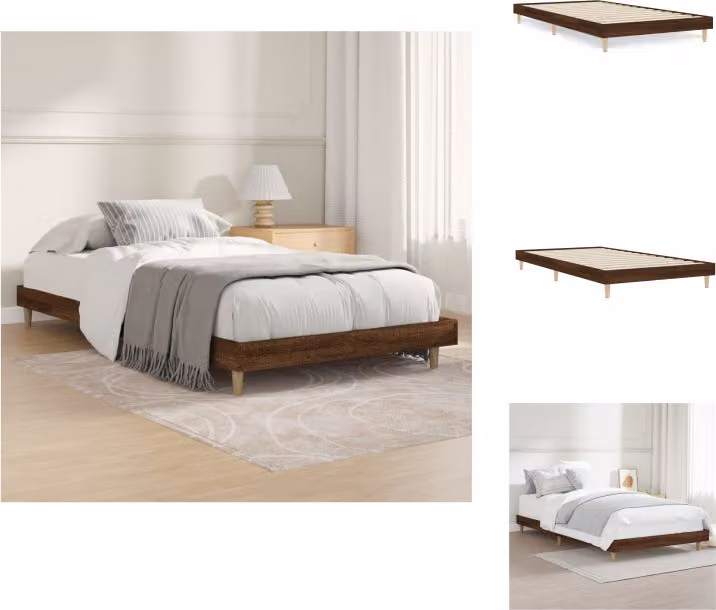 vidaXL Struttura letto in rovere marrone 90x200 cm in legno - Letti e strutture letto