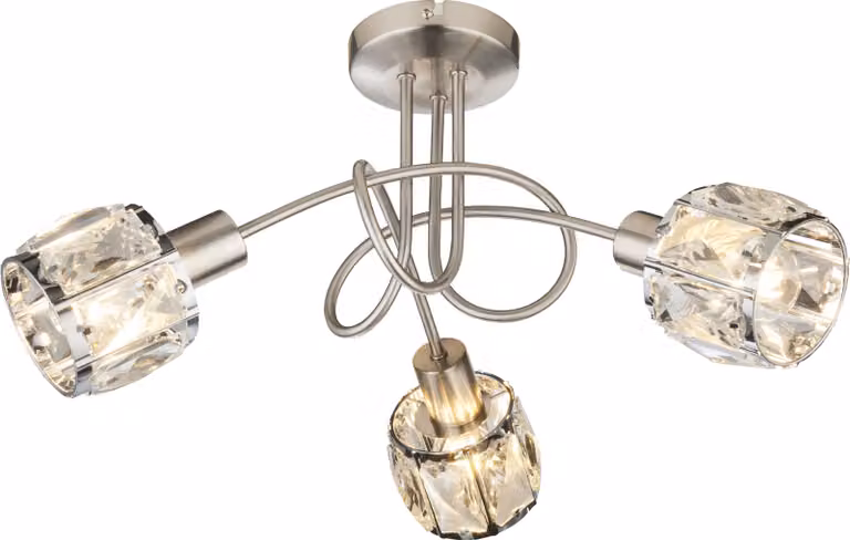 Globo Lighting plafoniera in metallo nichel opaco, 3x E14