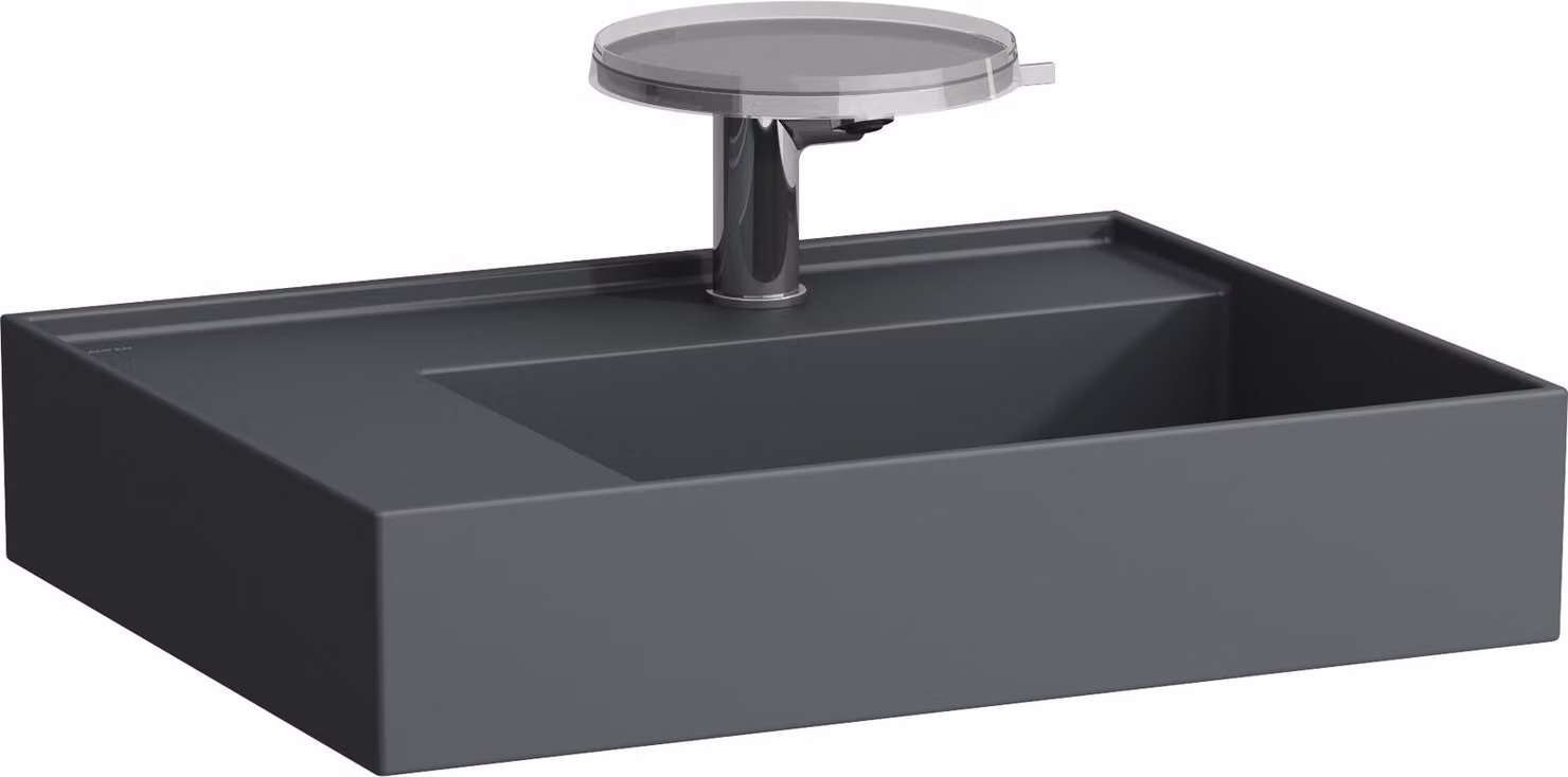 LAUFEN Kartell lavabo, tablette gauche, 2 trous pour robinet, sans trop-plein, 600x460mm, H8103357588151, H8103357588151