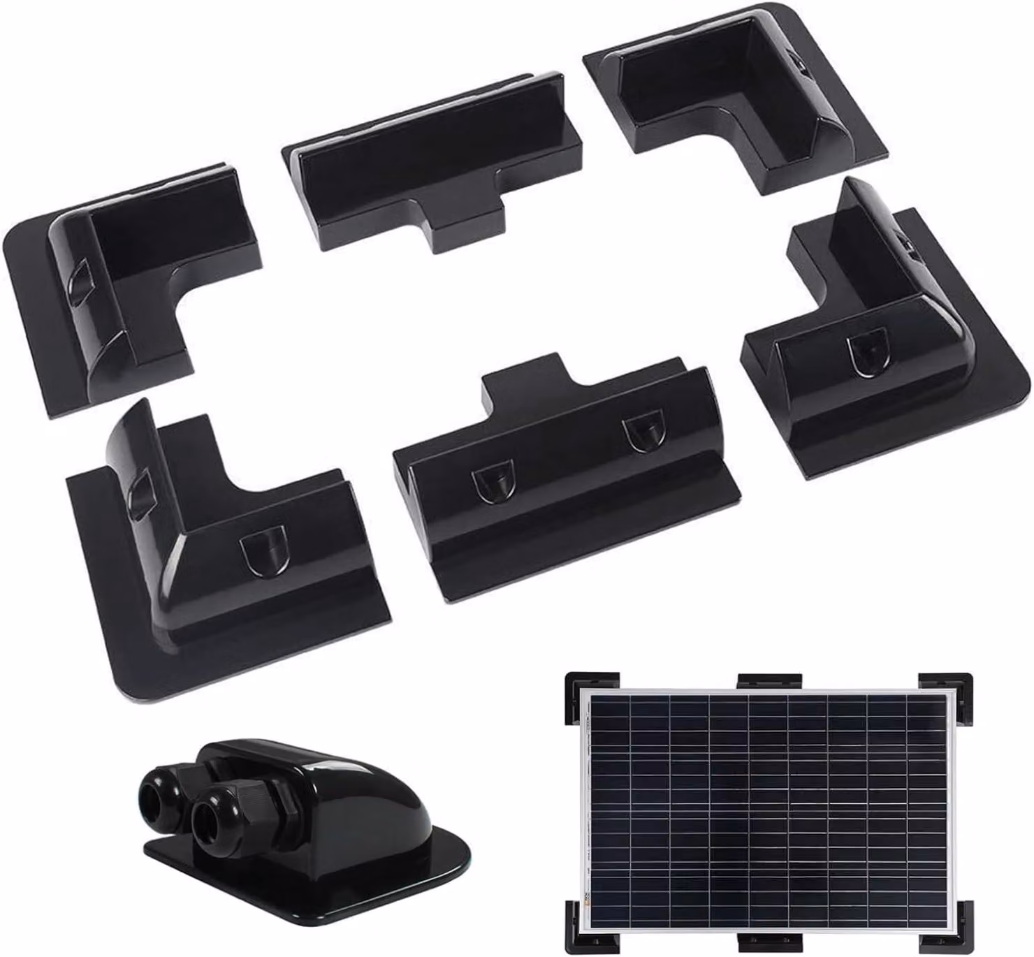 Kit di montaggio in ABS a 7 pezzi per pannelli solari, tetti, camper e imbarcazioni