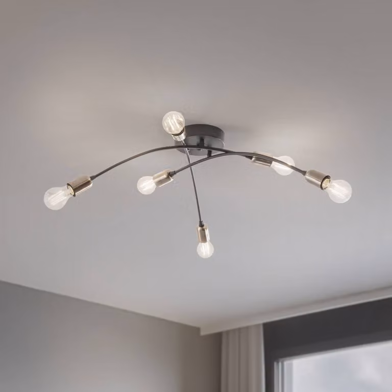 Plafoniera soffitto Banana Opviq, dimmerabile, Nero, Soggiorno / Sala da pranzo, Metallo, Moderno, Plafoniera