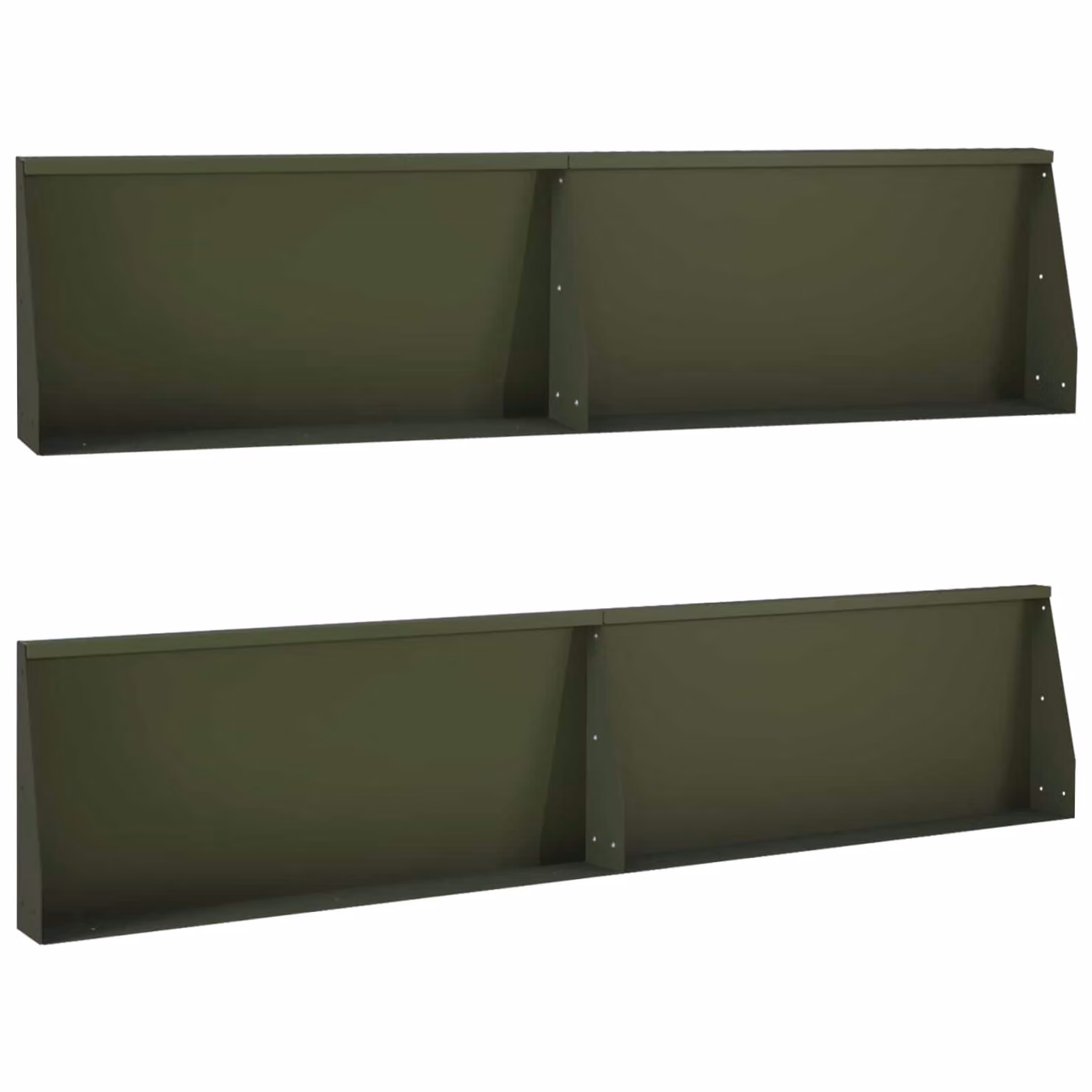 Set di 4 muri di contenimento per orto rialzato vidaXL in acciaio verde oliva L: 100 cm, H: 12 cm, P: 40 cm