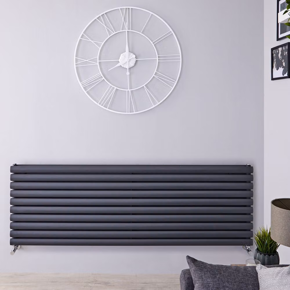 Radiatore di Design Orizzontale - Pannello Doppio - 590mm x 1600mm - Antracite - Revive