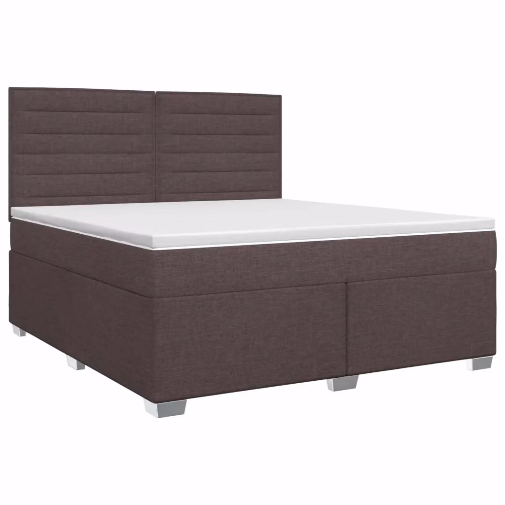 Letto box spring con materasso ibrido vidaXL in tessuto marrone e bianco L/P: 140 x 190 cm – 2