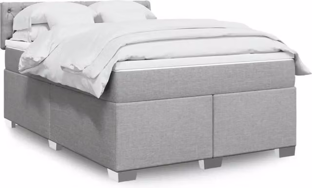 Letto Ibrido con Giroletto a Molle e Materasso vidaXL, Grigio Chiaro e Bianco, L/P/H: 160 x 200 cm