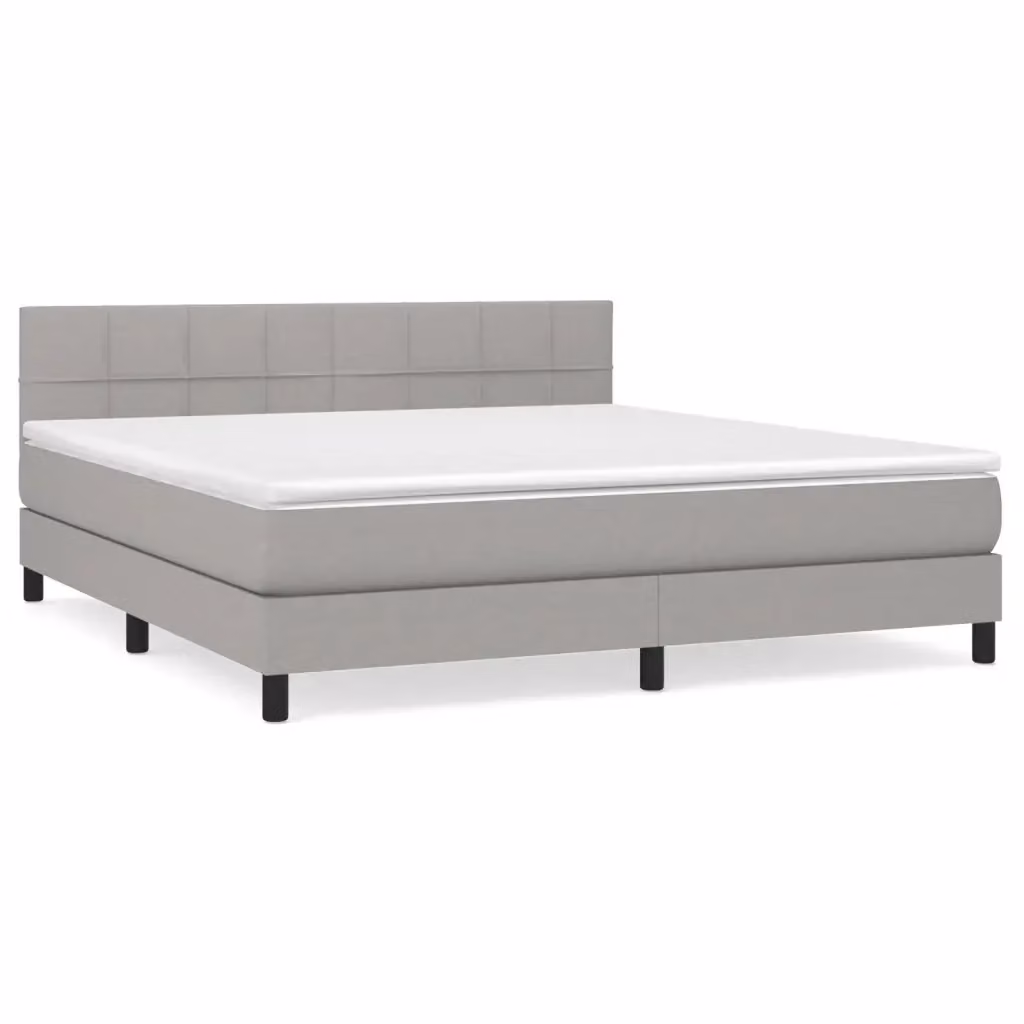 Letto Ibrido Moderno vidaXL con Materasso a Molle Grigio Chiaro e Bianco L/P: 180 x 200 cm – 2