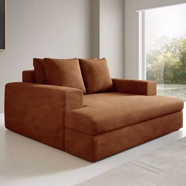 Comazzo Divano Fisso 2 Posti con Cuscini Sfoderabili Arancione L: 162 cm, P: 167 cm, H: 86 cm – 1