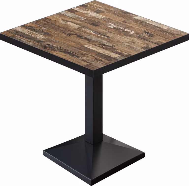 BPA | Tavolino da bistrot | Quadrato | Bordo nero | 60 x 60 x 78,5 cm | Vintage Old / Nero | Tavolino da bistrot / Tavolino da ristorazione