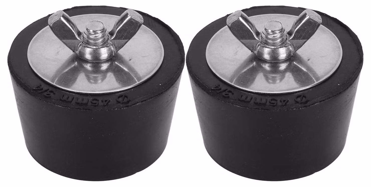 Solidchoice - Tappi per l'inverno (2 pezzi) - Gomma/acciaio inossidabile - Tappi di prolunga - Accessori per piscine - Tappo per tubi per la preparazione invernale della piscina - Impedisce l'accumulo di acqua nelle tubature - Tappo per piscina