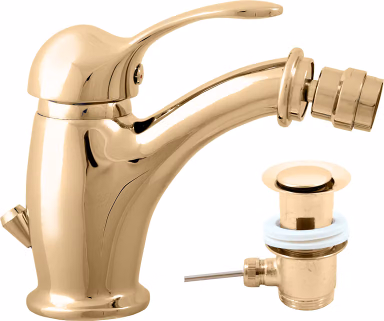 LABE - Miscelatore per bidet con scarico, Oro - lucido L045.0KZ, RAV Slezák
