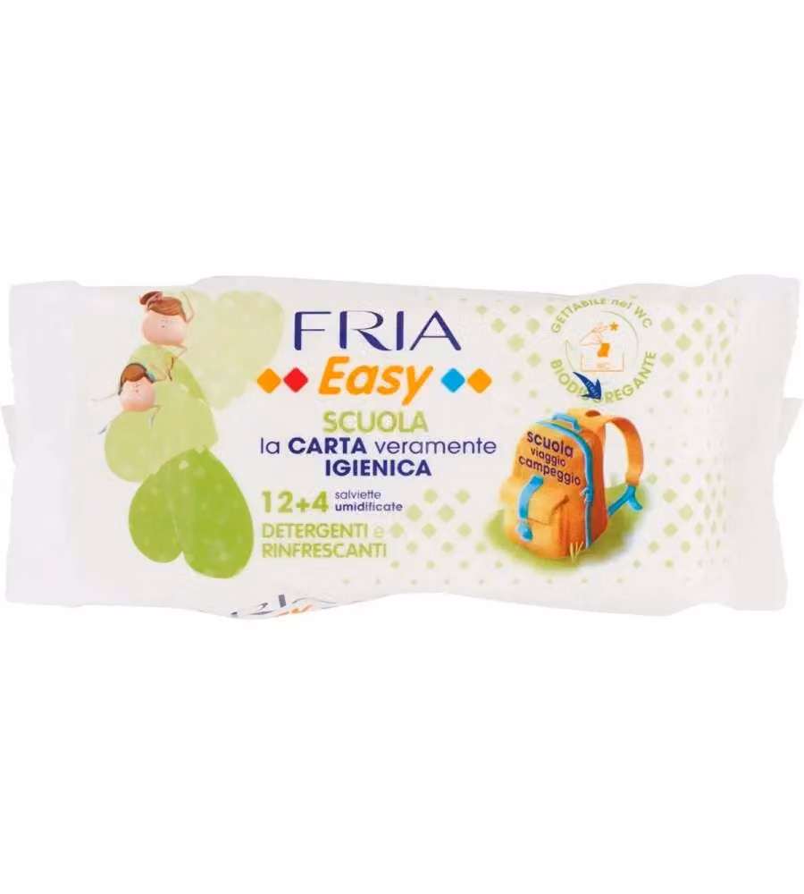 FRIA Carta Igienica Umidificata Easy Scuola Bianco 16pz Aloe Vera