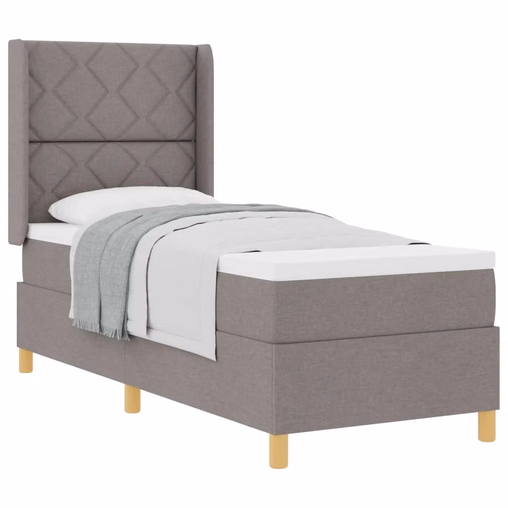 Letto a molle con testiera Talpa vidaXL in tessuto beige, grigio o oro, L/P/H: 200 x 80 x 140 cm – 2