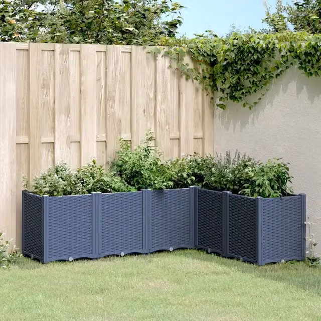 Fioriera da giardino vidaXL in plastica grigio blu L: 160 cm, P: 120 cm, H: 53 cm – 1