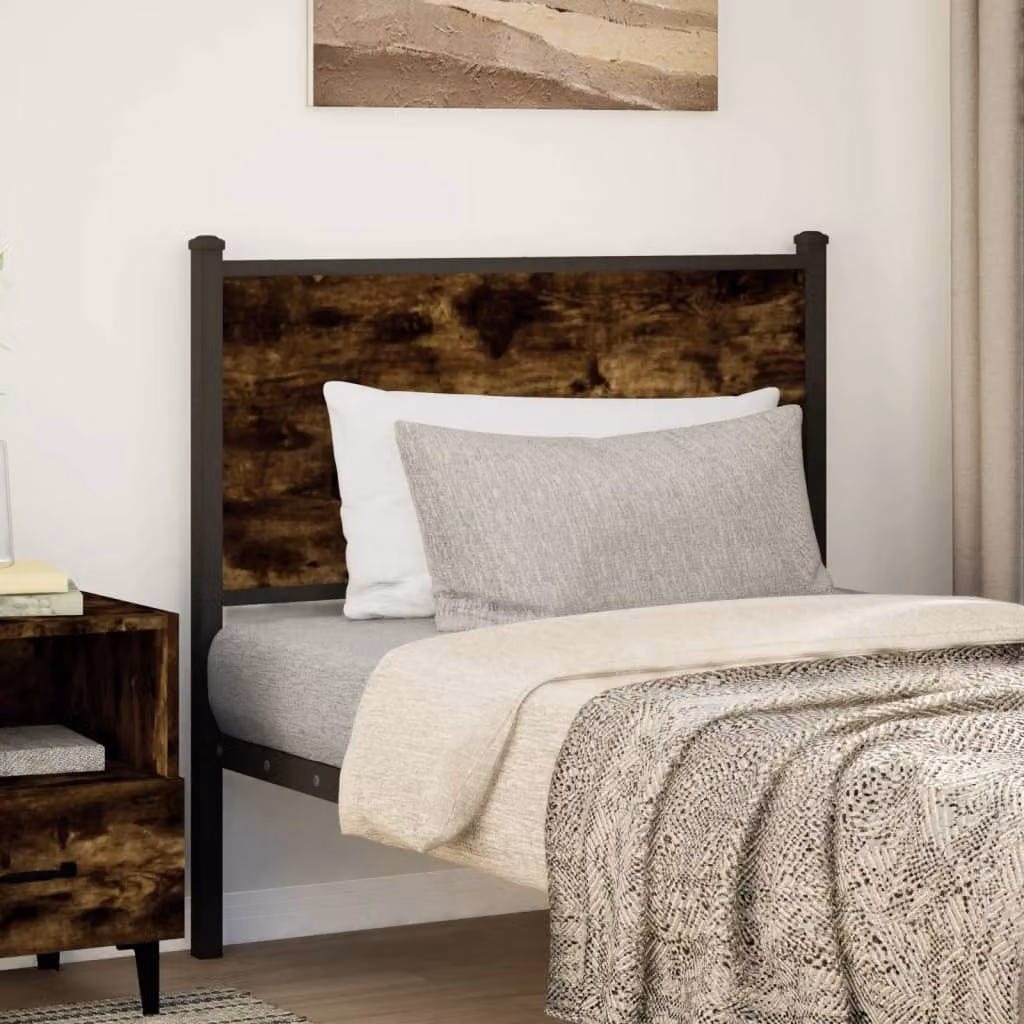 vidaXL Testiera di Ricambio Rovere Fumo 75cm Legno Multistrato&Acciaio