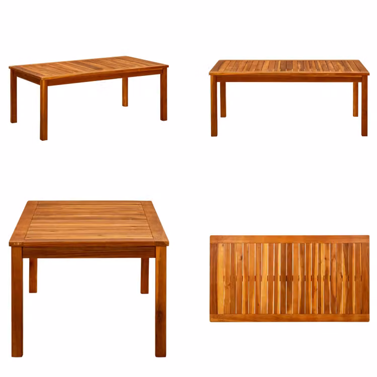 vidaXL Tavolino da giardino 110x60x45 cm in legno massiccio di acacia - Tavolino - Tavolini - Tavolino in legno - Tavolini in legno