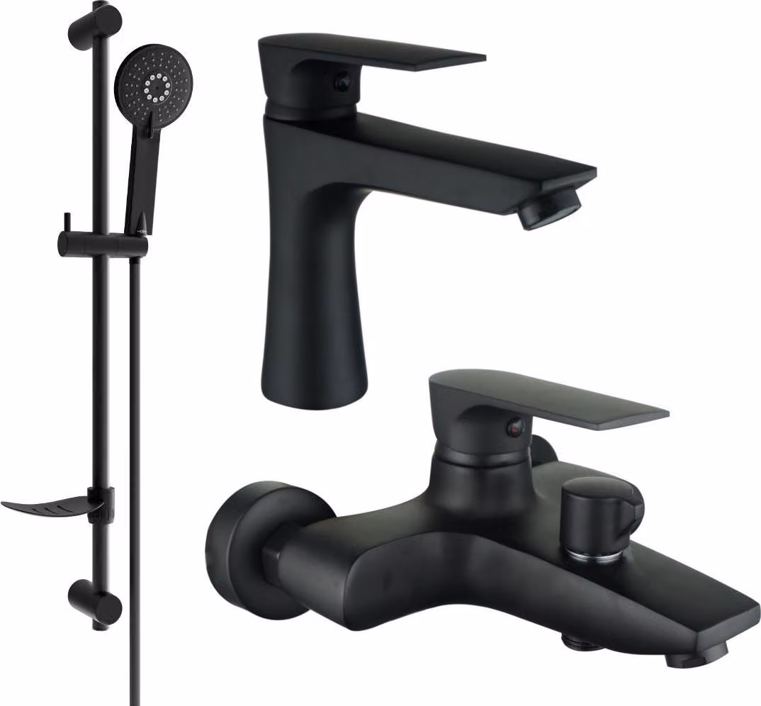 Mexen Axel DF40 set da bagno, nero - 73803DF40-70