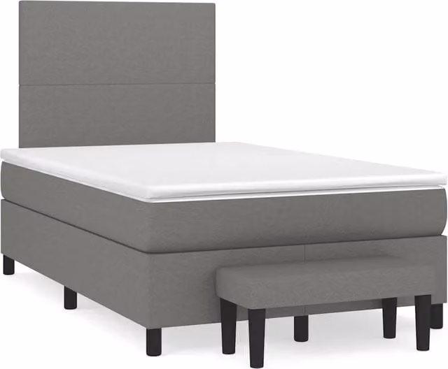 Letto Ibrido con Giroletto a Molle e Materasso vidaXL in Grigio e Bianco L/P/H: 120 x 200 x 193 cm